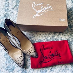 Christian Louboutin Follies Strass Crystal Mesh 40